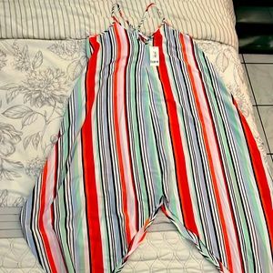 BAR III tunic/dress/beach cover up multicolor Sz- M spaghetti straps new w tags